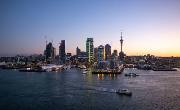 Skyline of Auckland at Dusk - Auckland, New Zealand