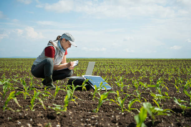 istock Regenerative Agriculture & Ecology. Soil Study with Mobile Lab. 2164115673