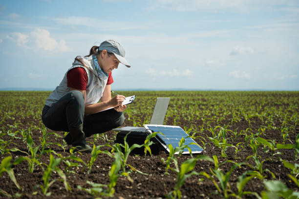 istock Regenerative Agriculture & Ecology. Soil Study with Mobile Lab. 2164115674