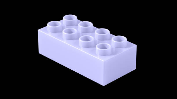 istock Periwinkle Plastic Toy Block Isolated on a Black Background. 2164116263