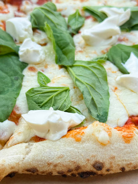 Margherita Pizza with Lard on a Plate at a Pizzeria