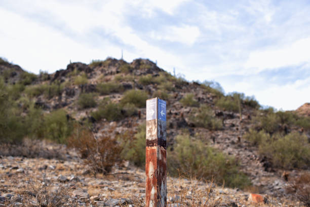 istock Trail marker on a Quartz Ridge walking track 2164129876