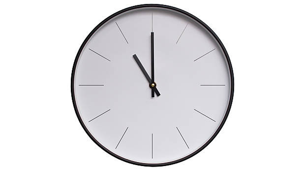 istock Minimalist Black and White Wall Clock on White background - Perfect for Time Management and Scheduling Concepts - 11.00/23.00 2164135932