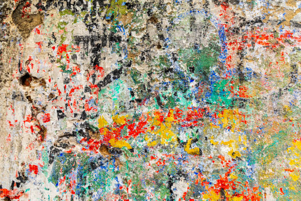istock Abstract of peeling paint on a wall. 2164139425