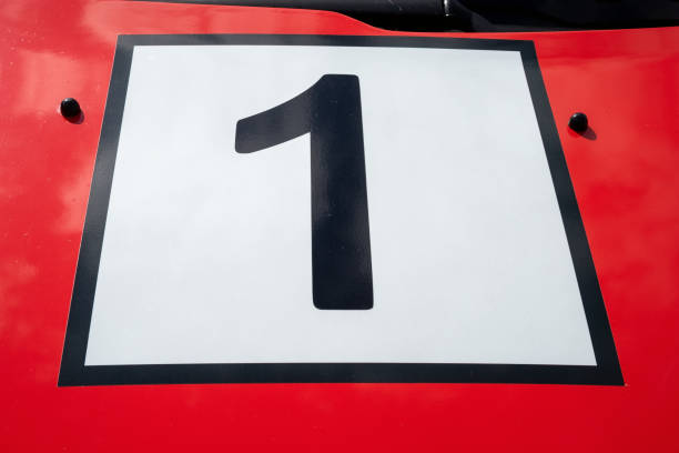 istock number 1 sticker on car hood 2164141558
