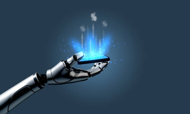 istock robot hand body part smartphone blue element percent & symbol sign decoraton copy space business innovation futuristic ai artificial intelligence financial business economy concept computer science 2164142976