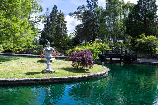 Zen garden public park in Guildford Surrey England Europe
