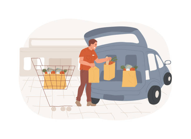 Loading Groceries 90+ Load Groceries In Car Stock Illustrations, Royalty-Free Vector ...
