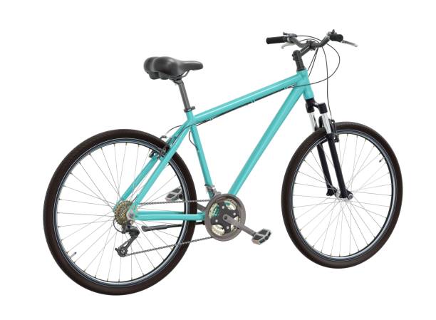 istock Blue teal bicycle, top back view isolated on white background, 3D illustration 2164156985