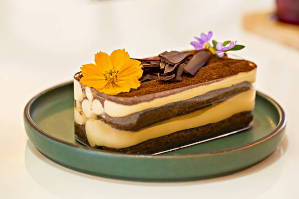 istock Tiramisu cake with flowers 2164157846