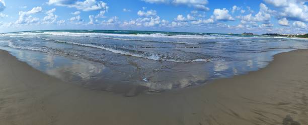 istock Panoramic beach view on a summer day on the Black Sea coast 2164177014