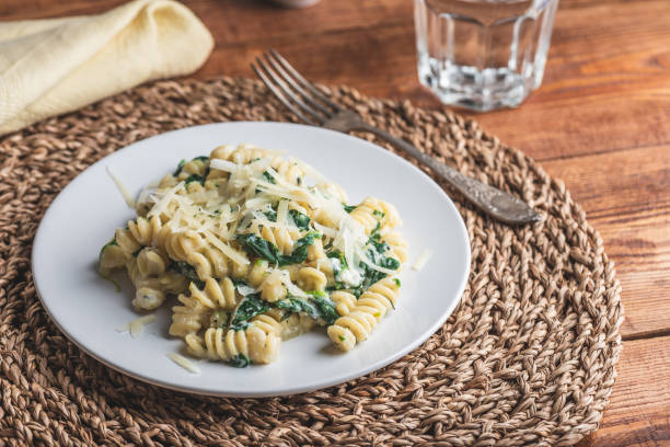 istock Creamy Pasta with Spinach and Thyme 2164179898