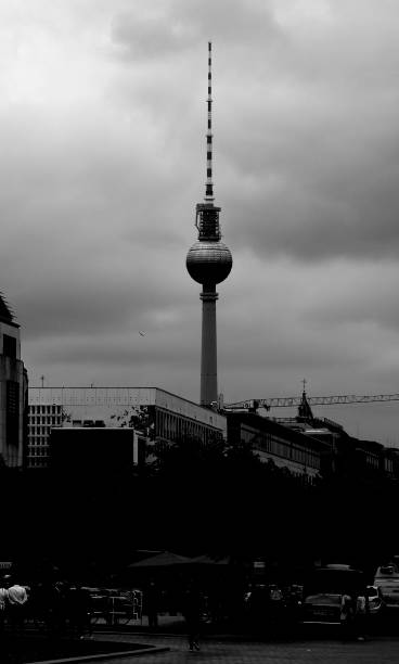 Berlin / Germany - February 13, 2017: Berliner Fernsehturm, Berlin TV tower, iconic symbol of Berlin
