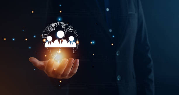 istock Customer Relationship Management, global structure customer network technology, social media, digital marketing online, Data exchanges development, customer service. 2164187276