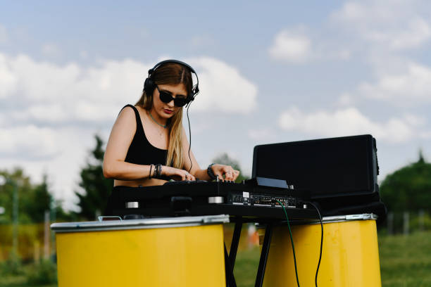 Female DJ Showing Turntable Expertise