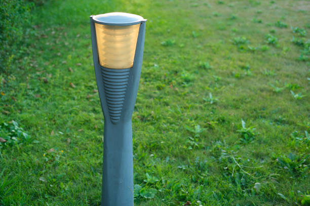 view of the twilight sky with garden lights