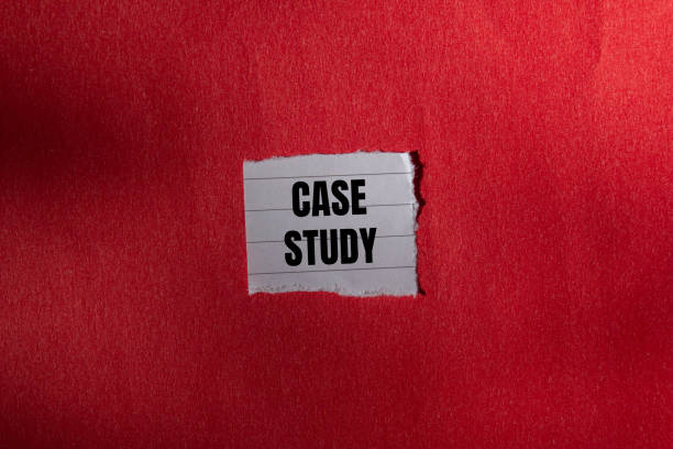istock Case study message written on ripped white paper piece with red background 2164189217
