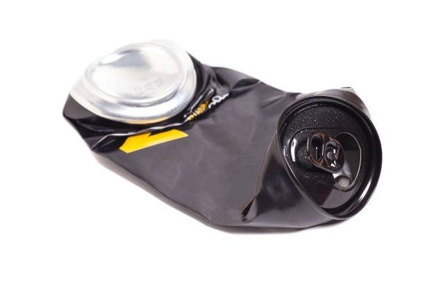 istock Empty crumpled can from energy drink or beer 2164189373