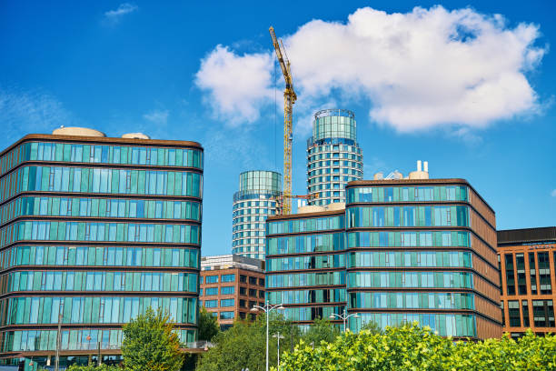 istock Construction crane building new office buildings in modern business district 2164190881