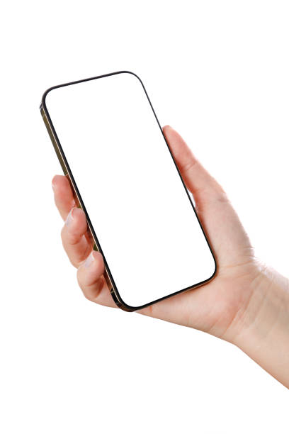 istock Woman hand showing a smartphone blank display 2164199231