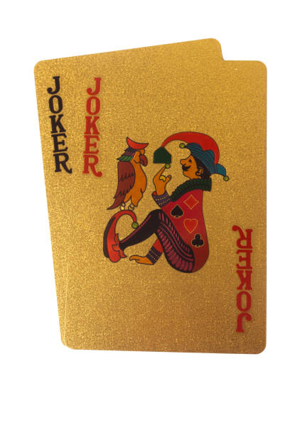 istock Card joker color gold isolated on white background 2164205488