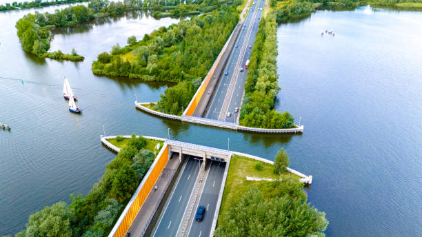 istock Veluwemeer Aquaduct: Dutch Highway Crosses Water 2164207807