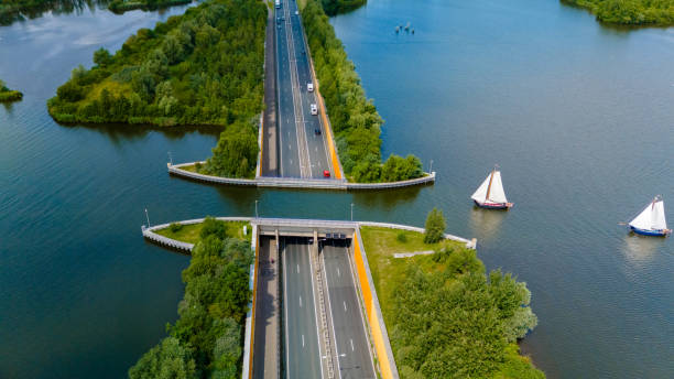 istock Veluwemeer Aquaduct: A Dutch Highway Over Water 2164208235