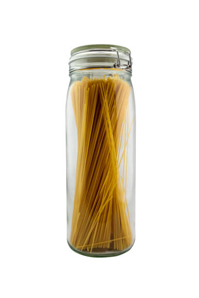 istock Clip Top Jar Uncooked Spaghetti Pasta on white background 2164208834