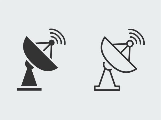 ilustrații de stoc cu design set de pictograme vectoriale wireless prin satelit - satelit