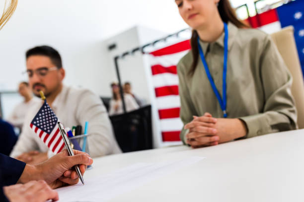 istock Election commission on the election day. 2164223633