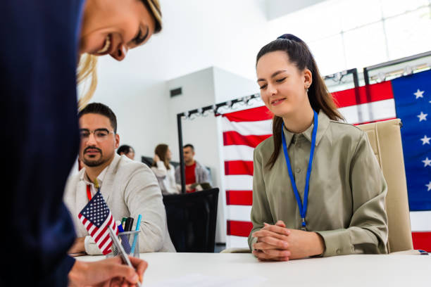 istock Election commission on the election day. 2164223642