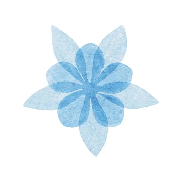 Layered Blue Watercolor Flower Layered Blue Watercolor Flower