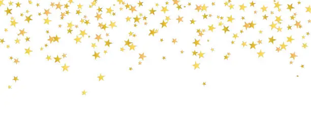 Stars confetti background. Gold star banner, border Stars confetti background. Gold star banner, border
