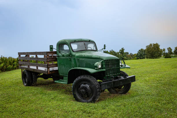 istock Old American truck on the field 2164243321