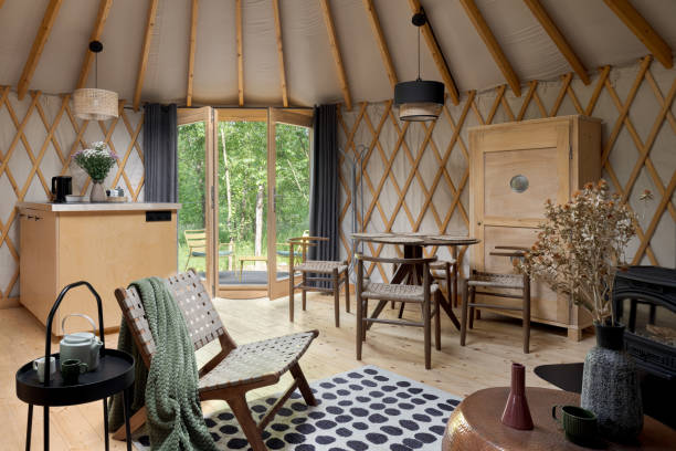 istock Beautiful interior of yurt tent 2164247840