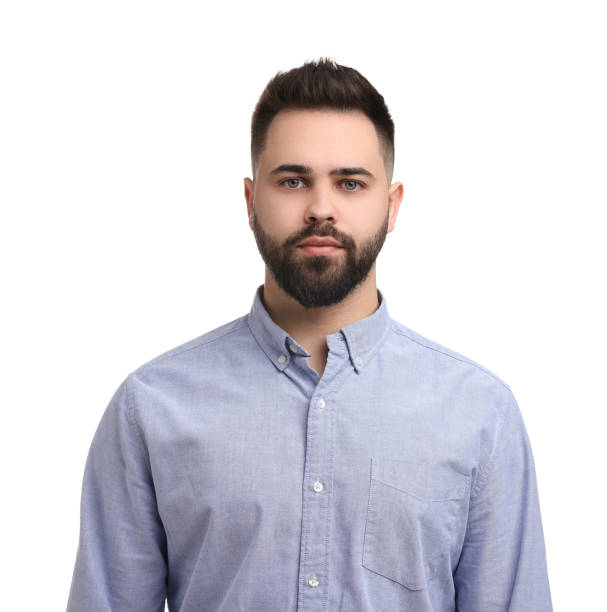 istock Portrait of young man on white background 2164250046