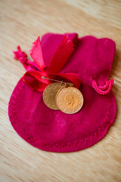 istock Close up quarter Turkish gold lira 2164251303