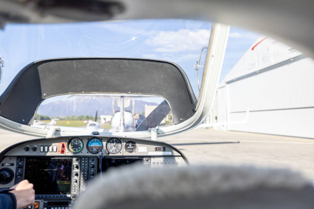 istock View from Small Aircraft Cockpit at Airport 2164251414