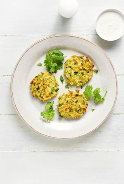 istock Vegetable vegetarian zucchini pancakes or fritters 2164255885