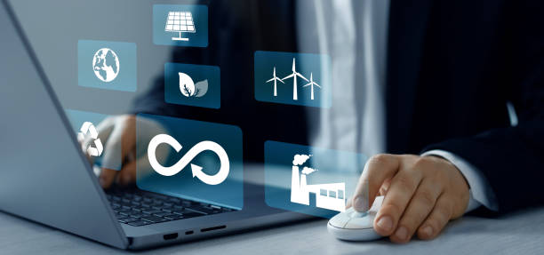 istock Circular economy, sustainability and sustainable development.Reusing,renovating and recycling.Circular economy concept. Energy consumption and CO2 or carbon dioxide emissions are increasing. 2164262325