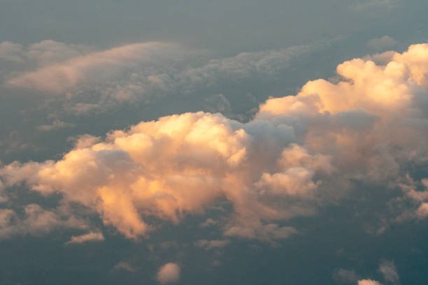 An aerial view of  sunrise clouds over the southeastern United States