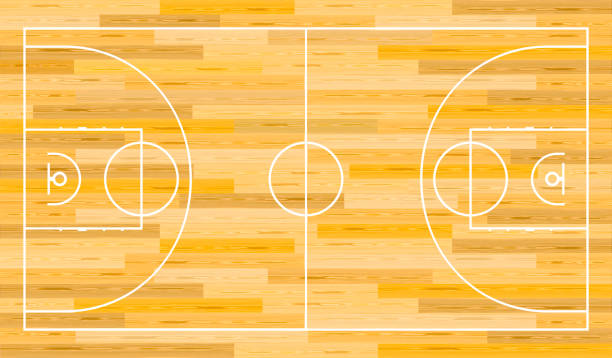 ilustrações de stock, clip art, desenhos animados e ícones de professional basketball court indoor. - quadra desportiva