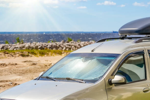 Vladivostok, Russia - May 04, 2024: Toyota Yaris Cross parked on the beach