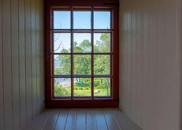 istock View on a lake and trees from a window 2164271065