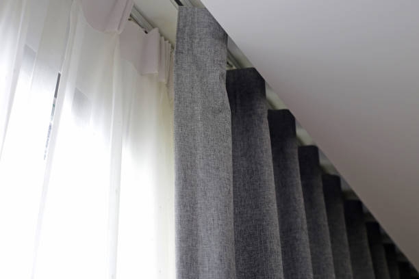 istock Curtains door or window, Room decoration interior 2164271946