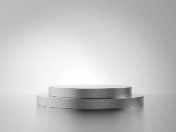 istock Metal podium. Cylinder. Isolated. 2164276356