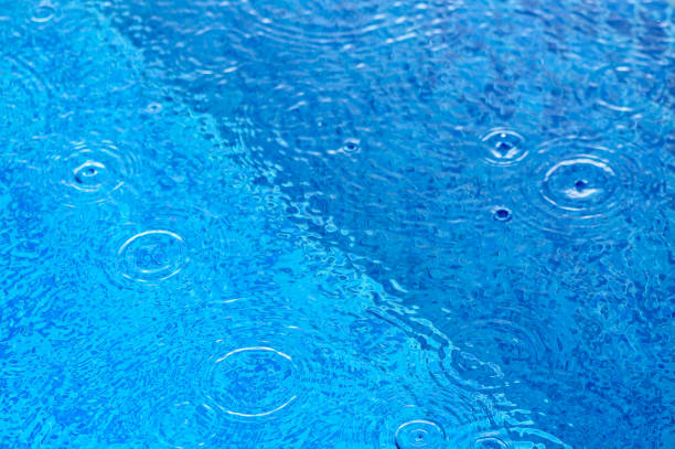 drops of water on the surface of the water in the pool 5