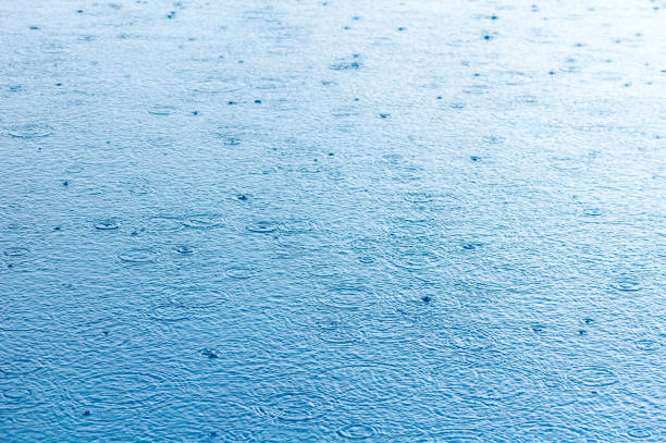 River in the rain. Water surface during a downpour 2