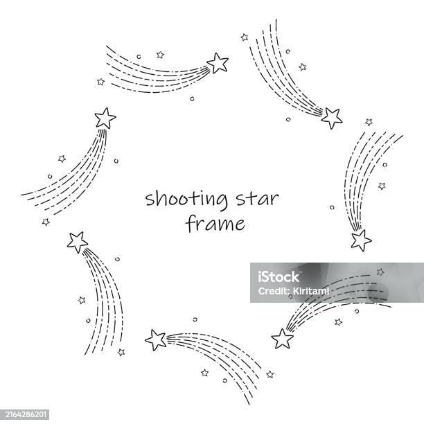 Star Line Frame Stylish Line Drawing Shooting Star Frame Illustration02 Stock ...