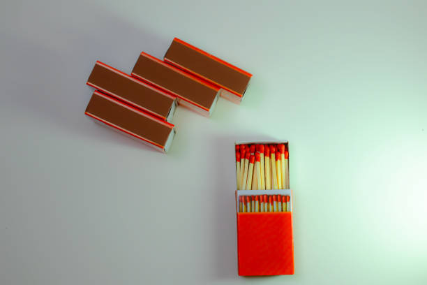 top view matchbox on a gold background